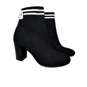 Christian Siriano Black Stretch Boots sz 8 NWT